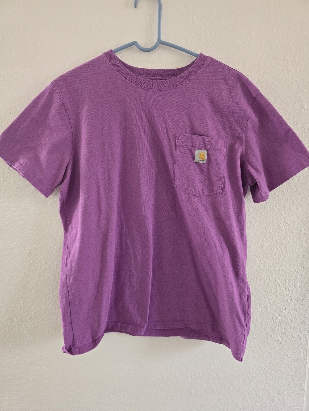 Carhartt Magenta Crewneck Tee with Logo Print